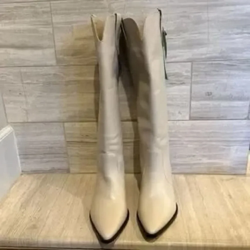Free People x STELLA WESTERN BOOT Bone Ivory 6.5 New